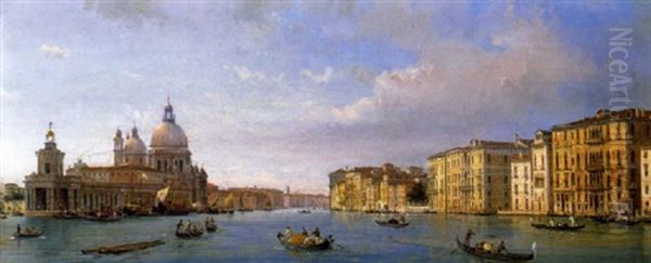 Le Grand Canal A Venise Oil Painting by Luigi Querena