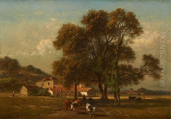 La Conduite Du Troupeau Oil Painting by Joseph Quinaux