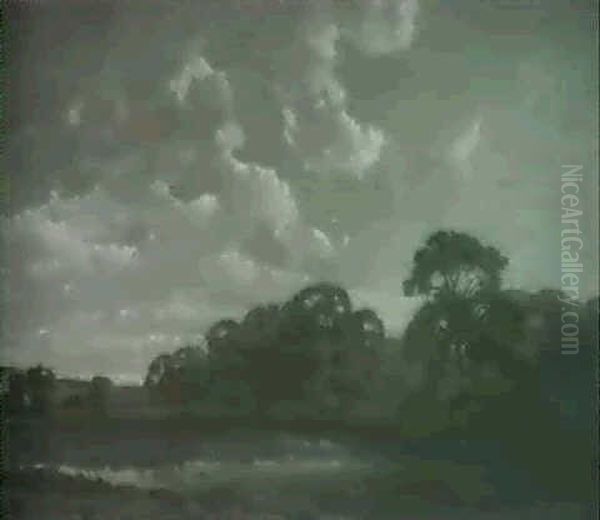 Paysage En L'ile De France Oil Painting by Joseph Quinaux