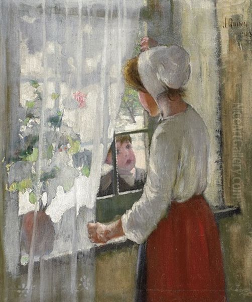 A Stolen Moment Oil Painting by James Peter Quinn