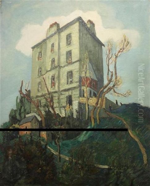 Maison Sur La Colline Oil Painting by Alphonse Leon Quizet