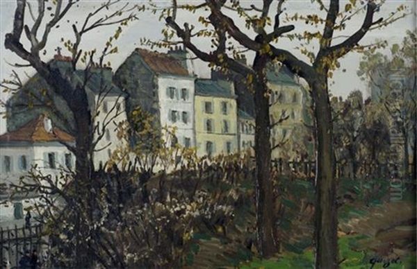 View From The Park Oil Painting by Alphonse Leon Quizet