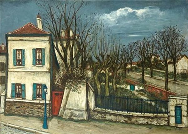 Rue Du Pre Saint Gervais Oil Painting by Alphonse Leon Quizet