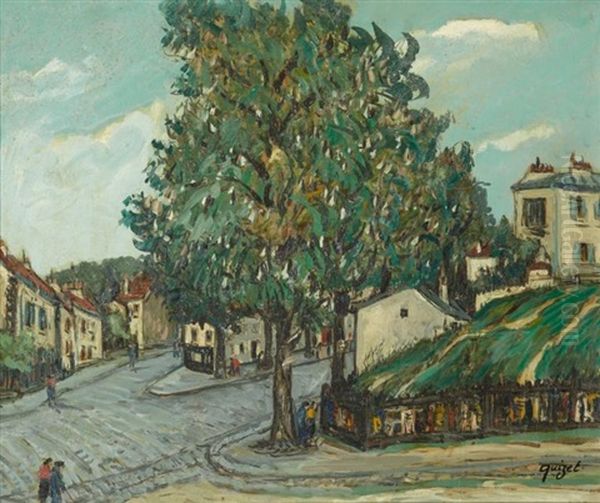 Carrefour Aux Lilas Oil Painting by Alphonse Leon Quizet