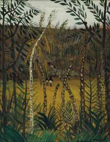 L'entree De La Foret Oil Painting by Alphonse Leon Quizet