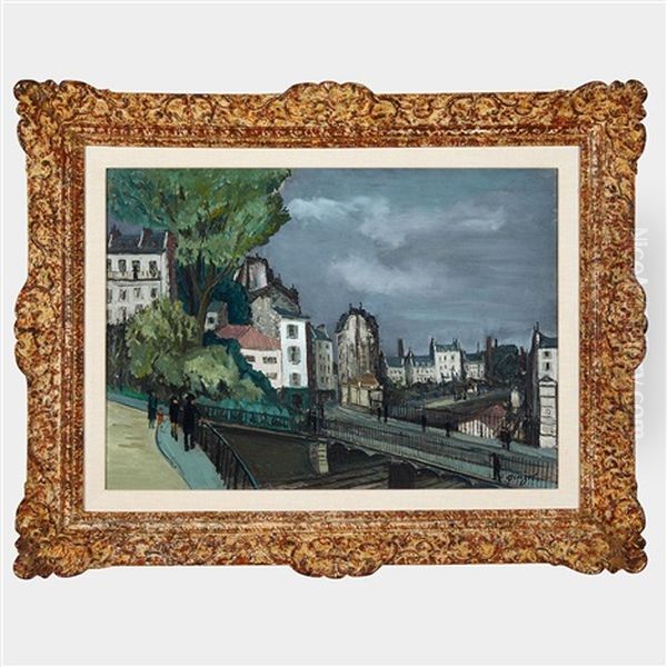 Paysage Montmartre Oil Painting by Alphonse Leon Quizet