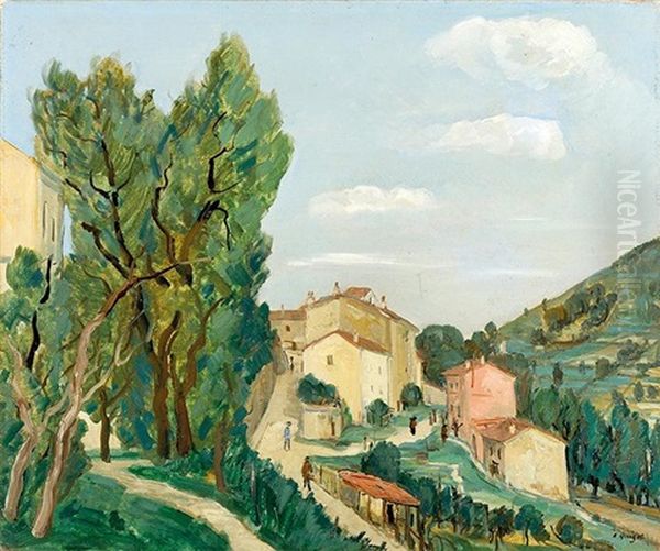 Ruelle A Maganos (magagnosc, Alpes-maritimes) Oil Painting by Alphonse Leon Quizet