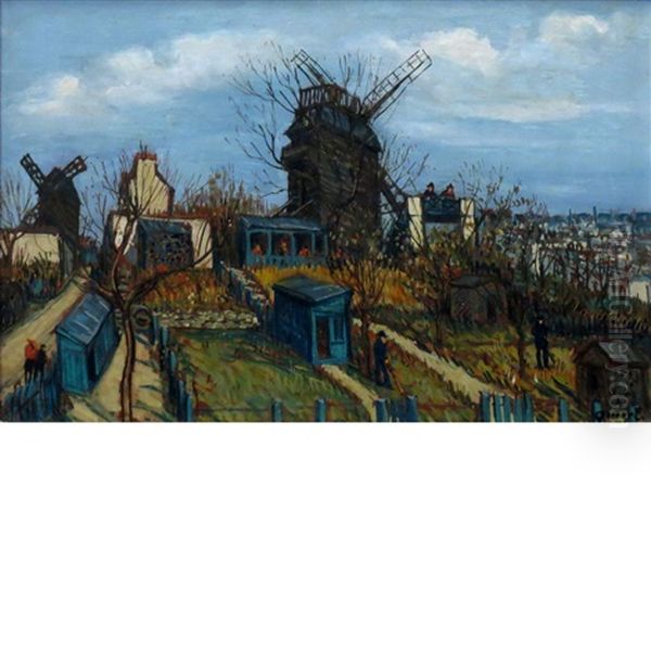 Windmill, Montmartre Oil Painting by Alphonse Leon Quizet