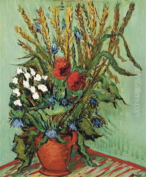 Fleurs De Champs Oil Painting by Alphonse Leon Quizet