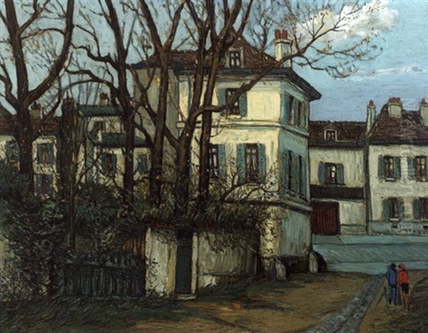 Rue De Paris Oil Painting by Alphonse Leon Quizet