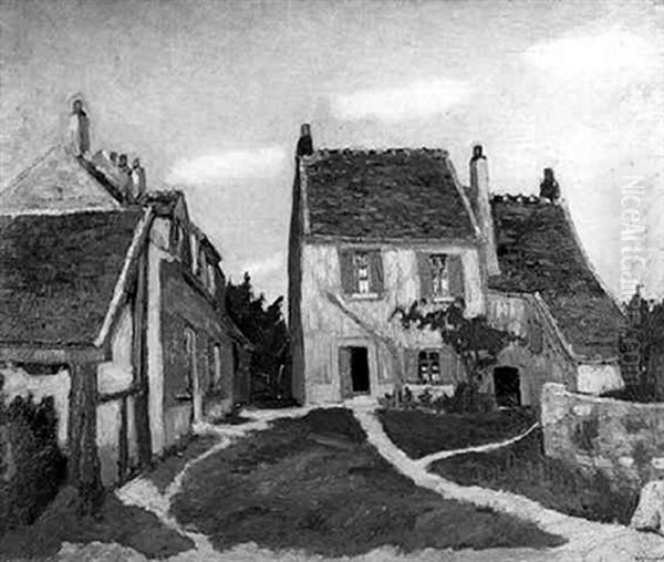 Village De Campagne Oil Painting by Alphonse Leon Quizet