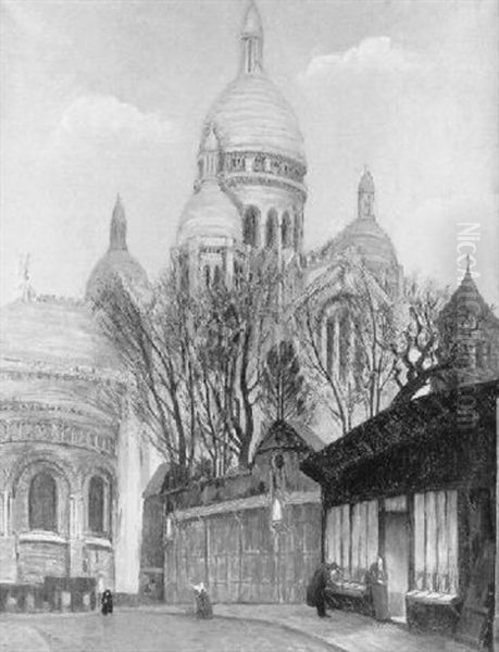 Montmartre, Le Sacre-coeur Oil Painting by Alphonse Leon Quizet