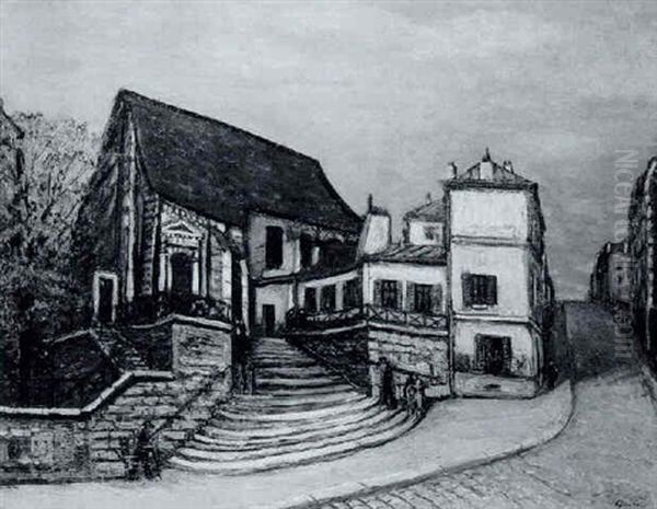 Rue De Belleville Oil Painting by Alphonse Leon Quizet