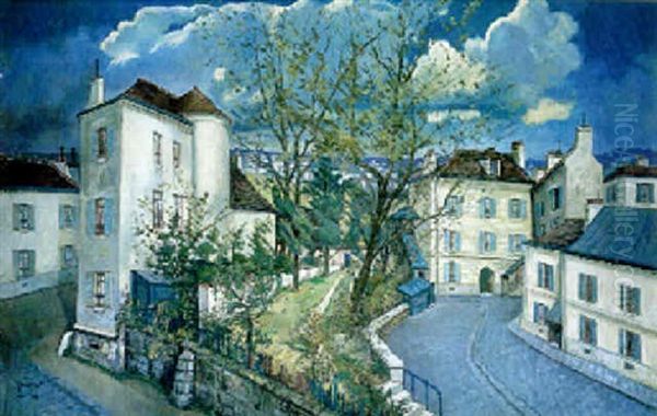La Rue Tournante Oil Painting by Alphonse Leon Quizet