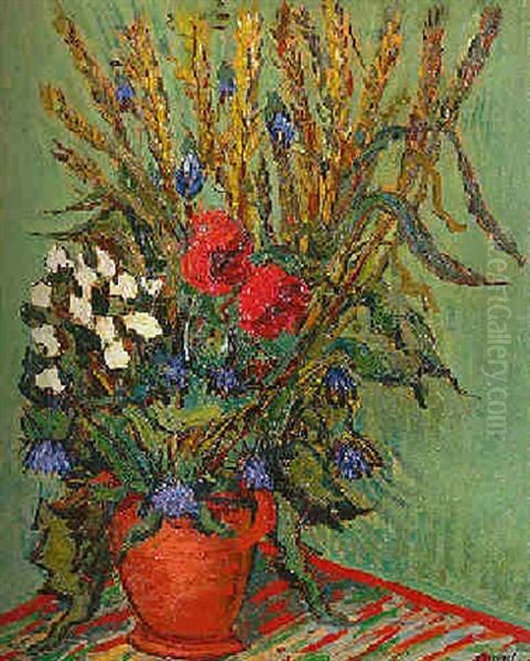 Fleurs Des Champs Oil Painting by Alphonse Leon Quizet