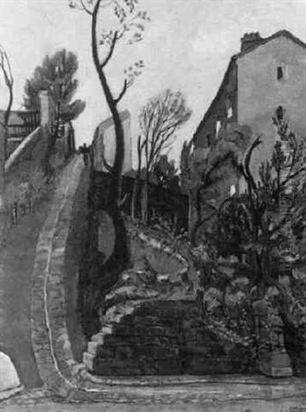 Le Maquis A Menilmontant Oil Painting by Alphonse Leon Quizet