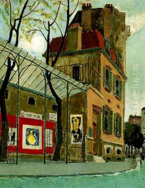 Paysage De Belleville Oil Painting by Alphonse Leon Quizet