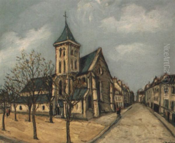 Vue De Notre Dame De Clignancourt Oil Painting by Alphonse Leon Quizet