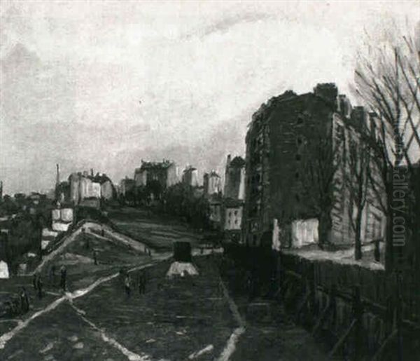 Le Maquis De Montmartre Oil Painting by Alphonse Leon Quizet