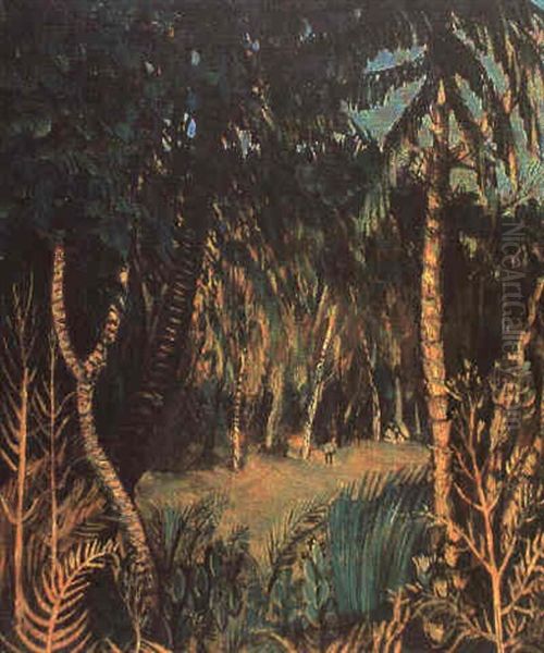 Hommage Au Douanier Rousseau Oil Painting by Alphonse Leon Quizet