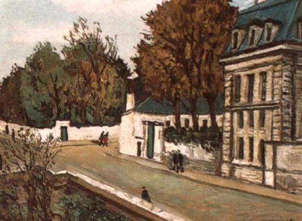 Demeure Pres De Paris Oil Painting by Alphonse Leon Quizet