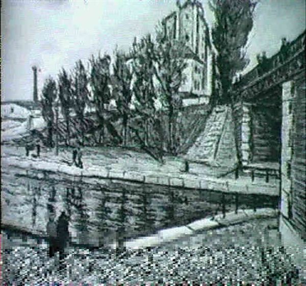 Vues De Seine Oil Painting by Alphonse Leon Quizet