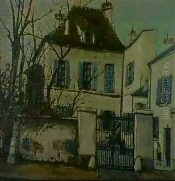 Chateau Des Brouillards A Montmartre Oil Painting by Alphonse Leon Quizet