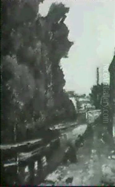 Am Kanal Oil Painting by Alphonse Leon Quizet