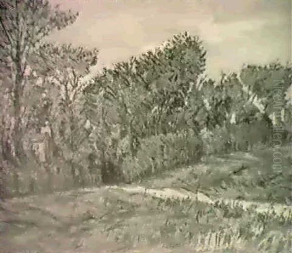 La Maison Dans Les Arbres Oil Painting by Alphonse Leon Quizet