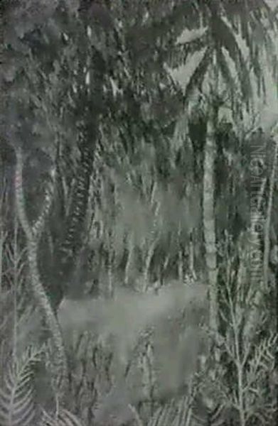 Hommage Auf Douanier Rousseau Oil Painting by Alphonse Leon Quizet