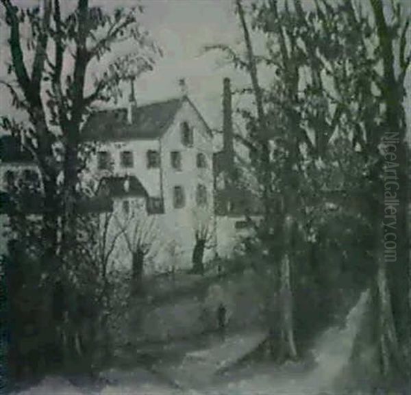 Automne Dans Un Village Oil Painting by Alphonse Leon Quizet