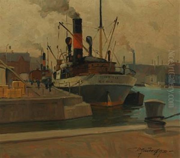 Havneparti Fra Christiansgade Oil Painting by Victor Qvistorff