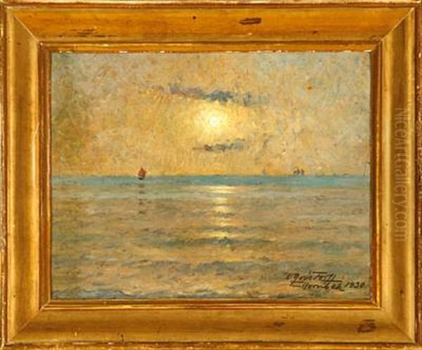 Marine (+ Another; Pair) Oil Painting by Victor Qvistorff