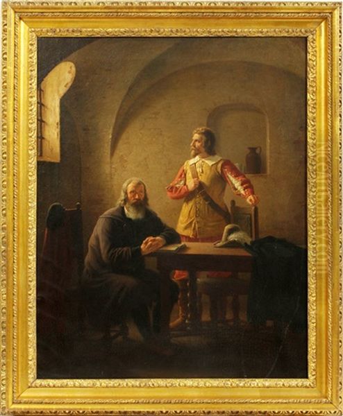 Interior Scene Oil Painting by Peter (Johann P.) Raadsig