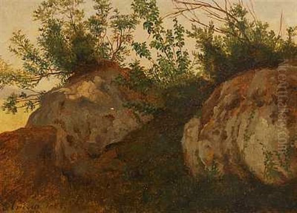En Skraent Ved Ariccia Oil Painting by Peter Johann Raadsig