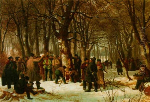 The Timber Sale Oil Painting by Peter (Johann P.) Raadsig