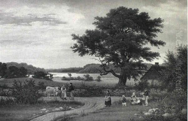 Parti Fra Skjoldnaesholm Oil Painting by Peter Johann Raadsig