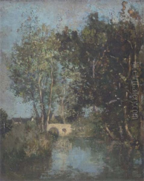 The Blue Pool Oil Painting by Agnes Middleton Raeburn