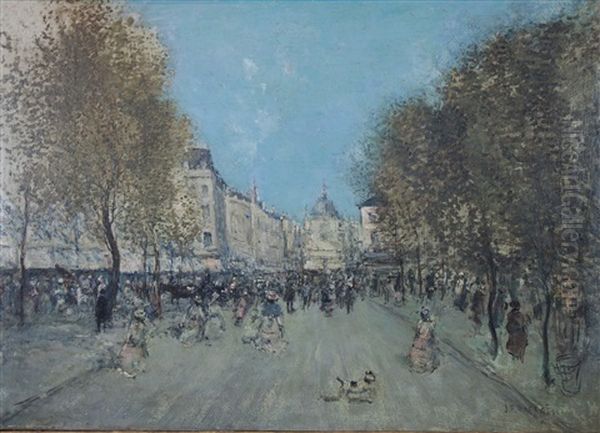 Les Colombes De Pline S'abreuvant Oil Painting by Jean Francois Raffaelli