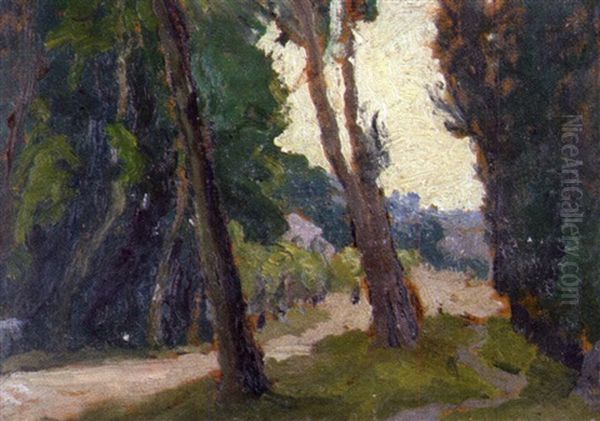 Chemin Sous Les Grands Arbres Oil Painting by Jules Louis Rame