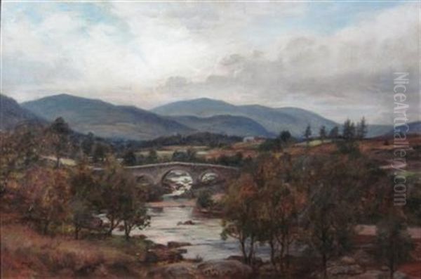 Dalbrae Bridge, Glenesk Oil Painting by Allan Ramsay