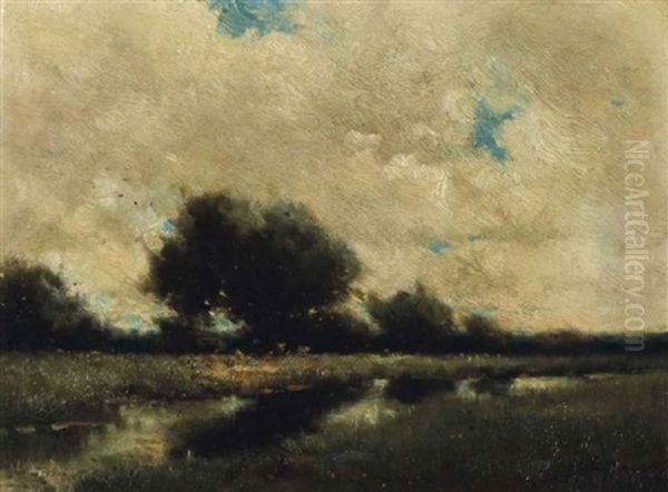 A Pastoral Landscape Oil Painting by Milne Ramsey