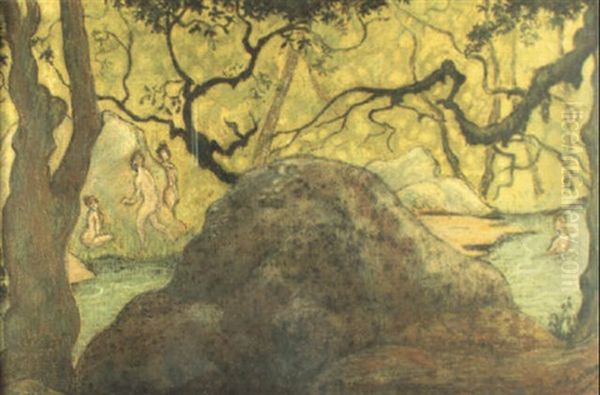 Les Baigneuses Oil Painting by Paul Elie Ranson
