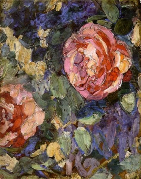 A Study Of Roses Oil Painting by Joseph Raphael