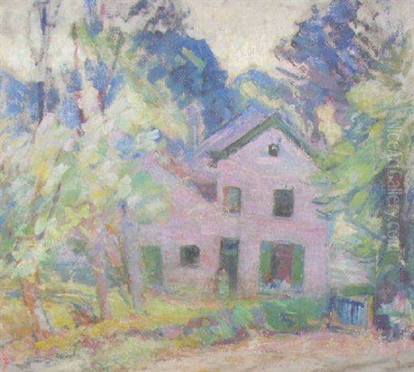 The Lilac House In Linkebeek, Belgium Oil Painting by Joseph Raphael