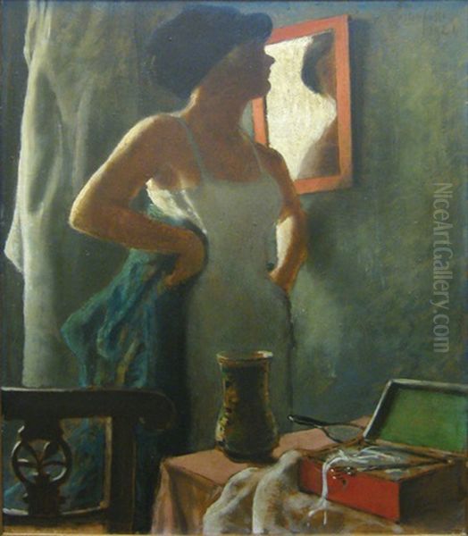 La Femme Au Miroir Oil Painting by Armand Rassenfosse