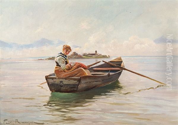 Rast Im See Oil Painting by Friedrich (Fritz) Raupp