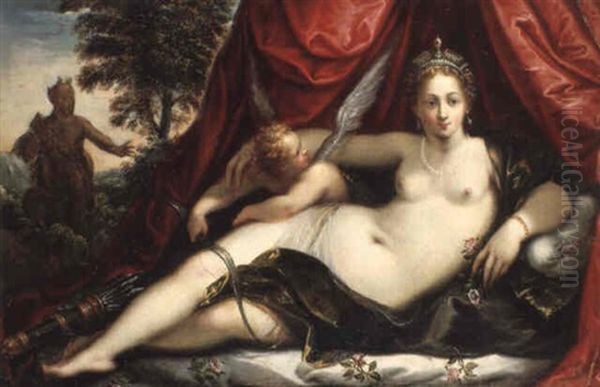 Venus Et L'amour Oil Painting by Dirk de Quade van Ravesteyn