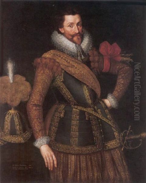 Portrait Of Sir Francis Henderson, Governor Of Namur Oil Painting by Jan Anthonisz Van Ravesteyn