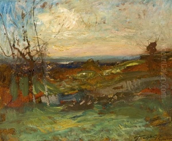 Paysage Pres De Cremieu Oil Painting by Auguste Francois Ravier
